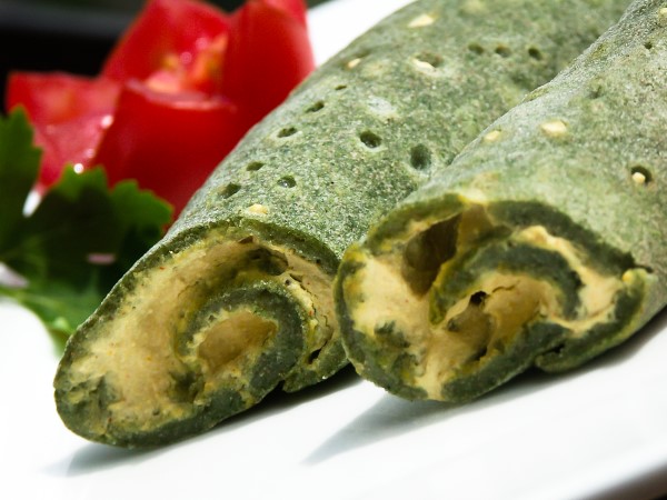 Tofukrémes spenótos hajdinapalacsinta